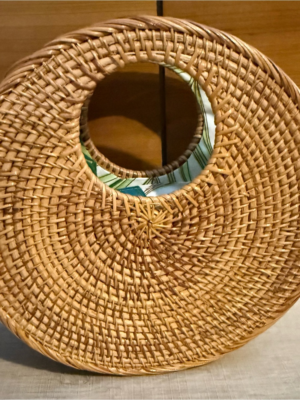 Round Woven Mini Bag in Tan